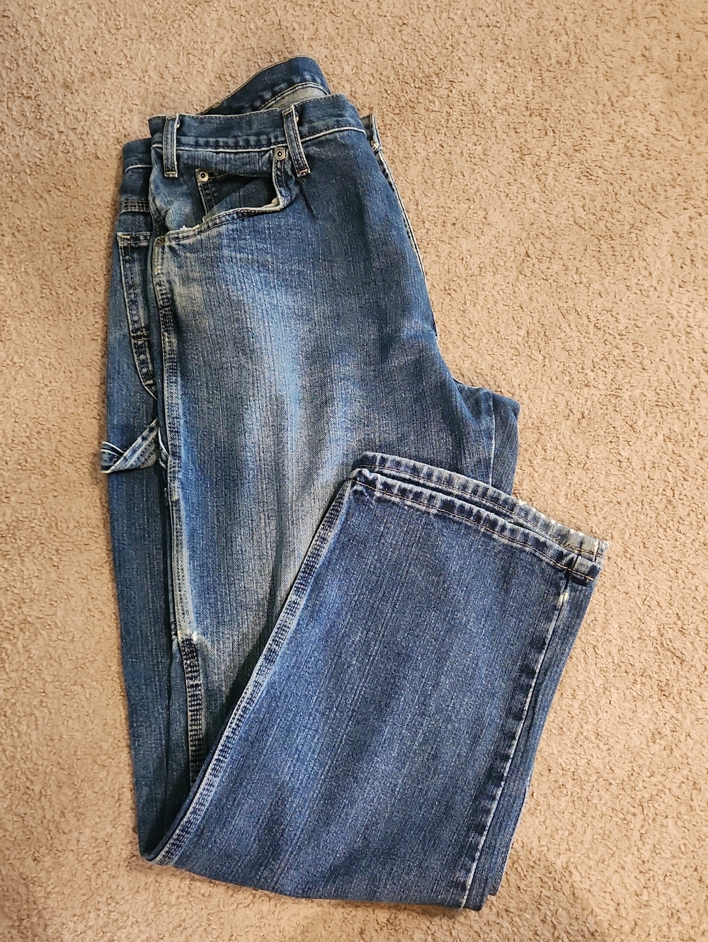 Dickies men's Blue Denim Work Jeans, hammer loop. Size 34 x 30